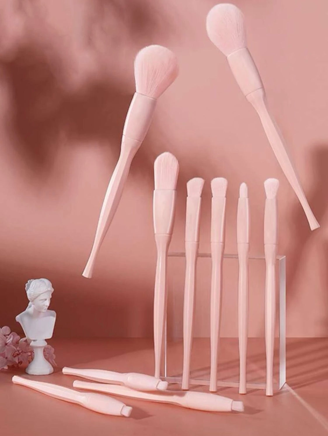 Custom Pink Makeup Brush Set