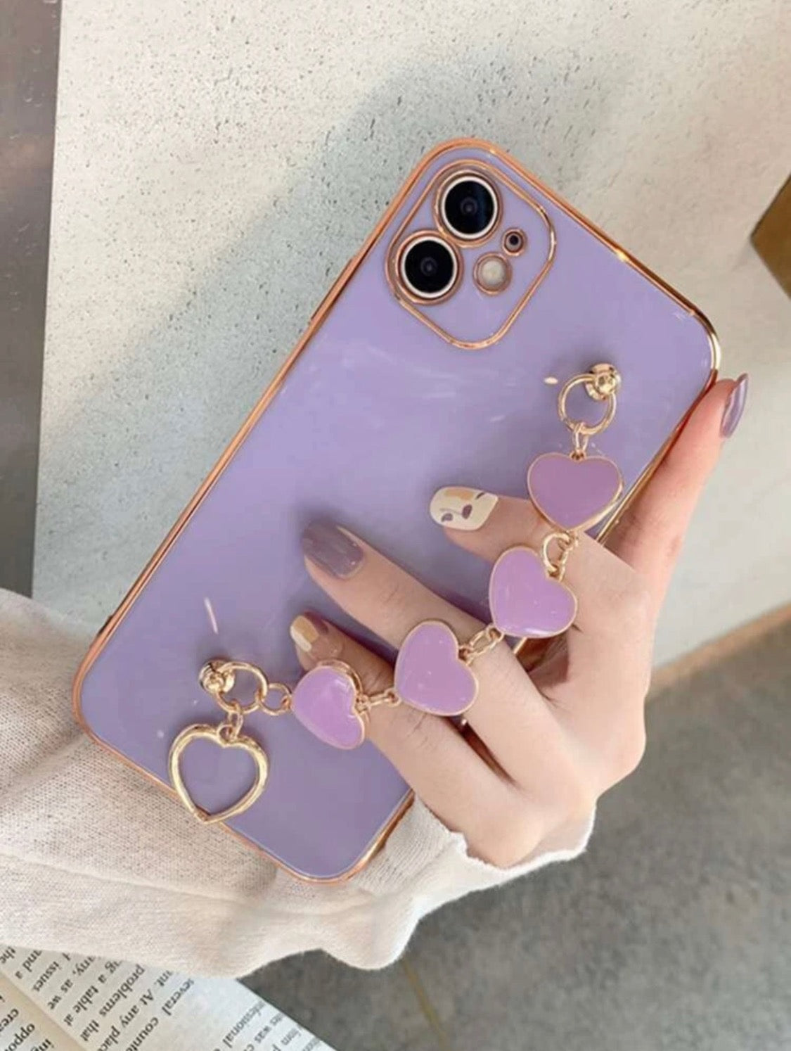 Purple & Gold Heart Phone Case