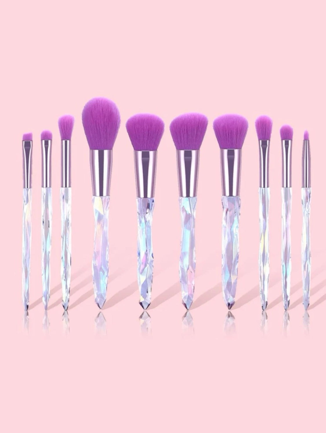 Custom Purple Makeup Brush Set