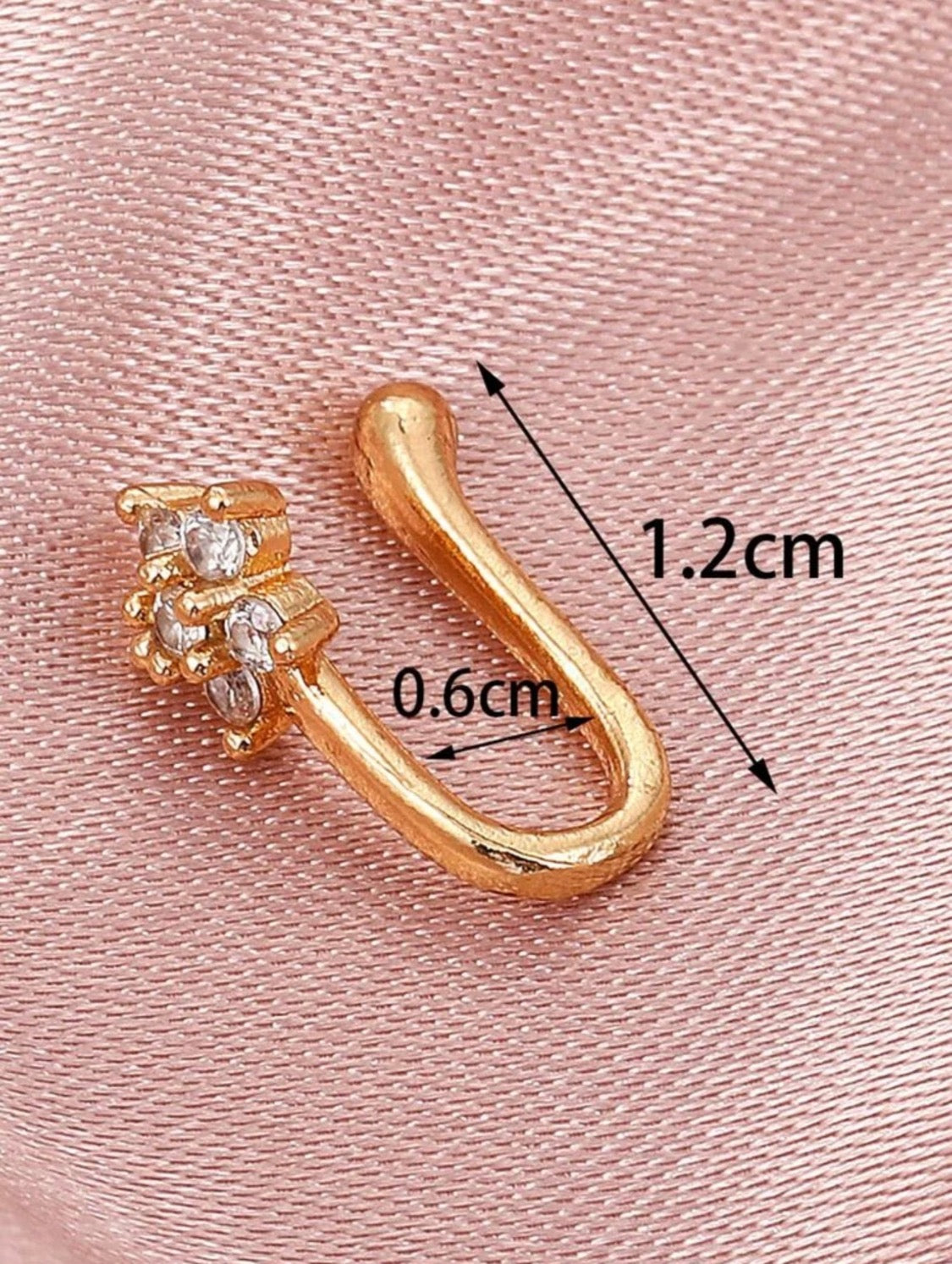 Studded Zircon Nose Ring Clip