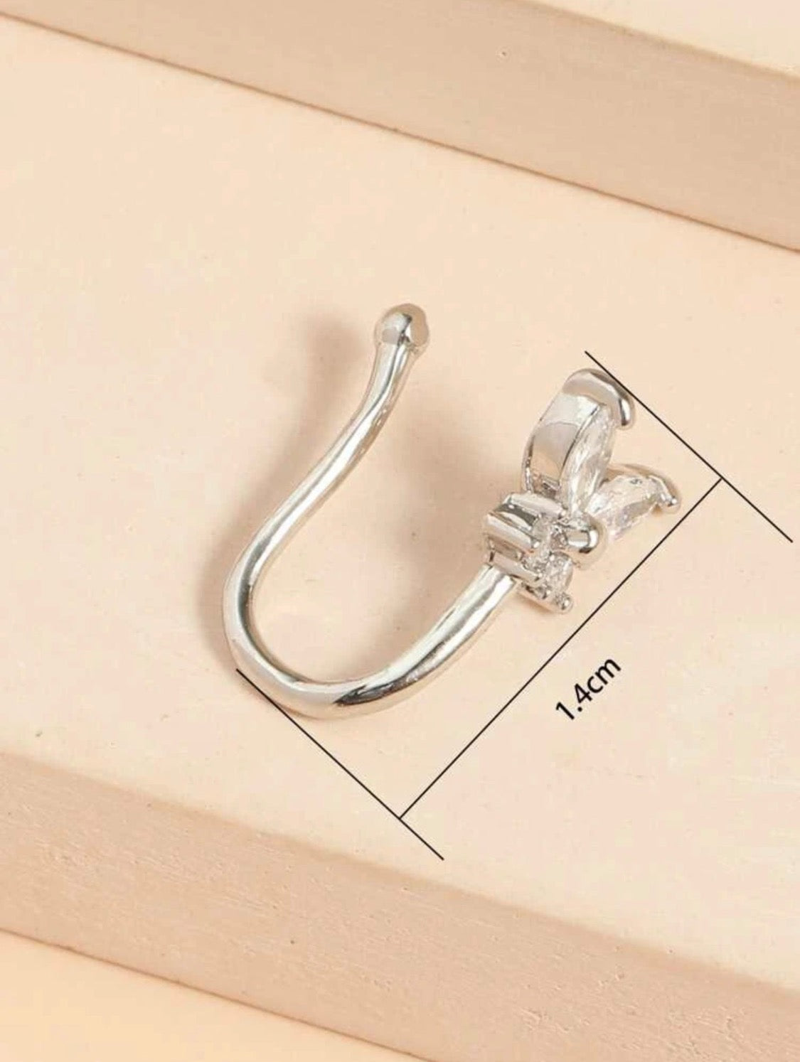 Butterfly Nose Clip Ring (Silver)