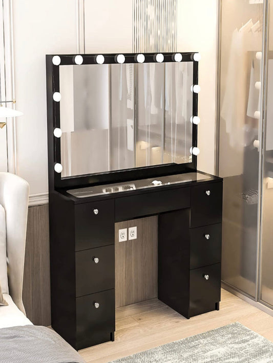 Glass Top Make Up Vanity