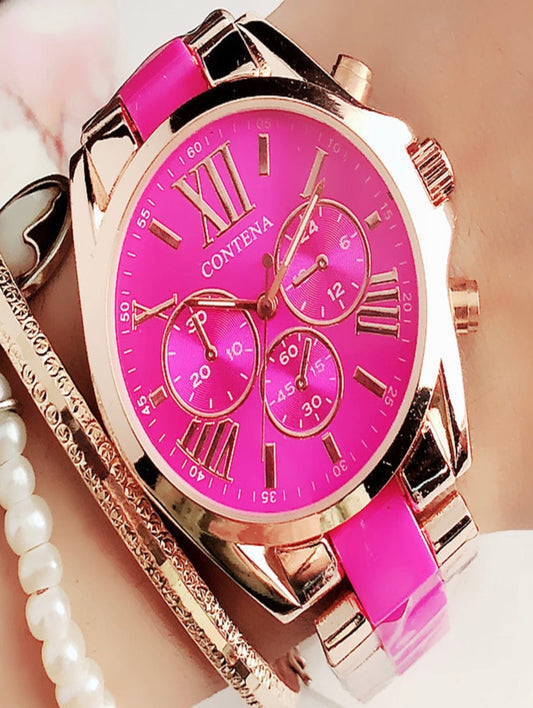 Time Is Money Hot Pink MK Watch