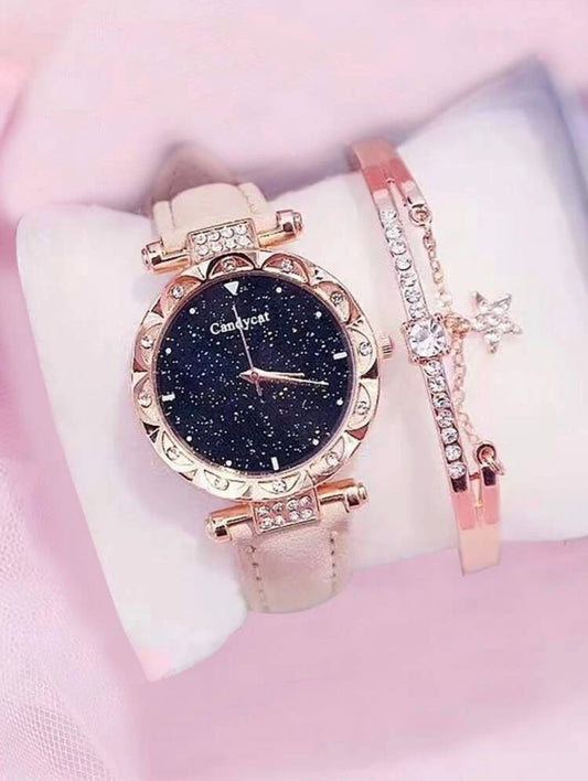 Pink Galaxy Watch Set