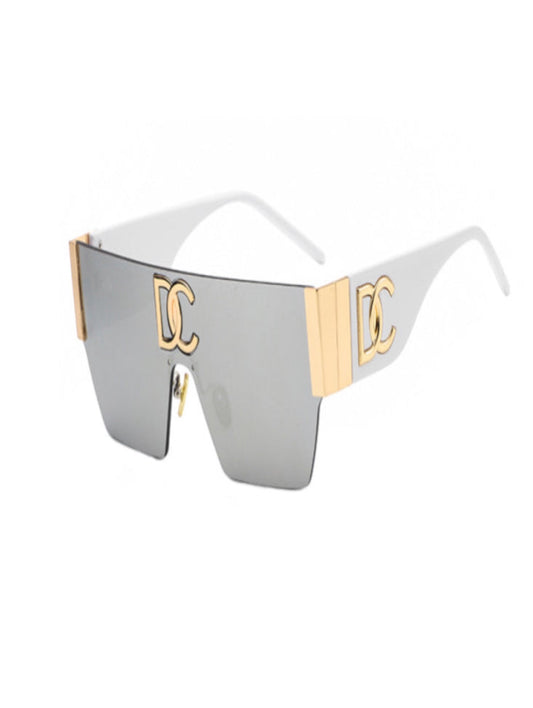 White & Gold Panoramic Sunglasses