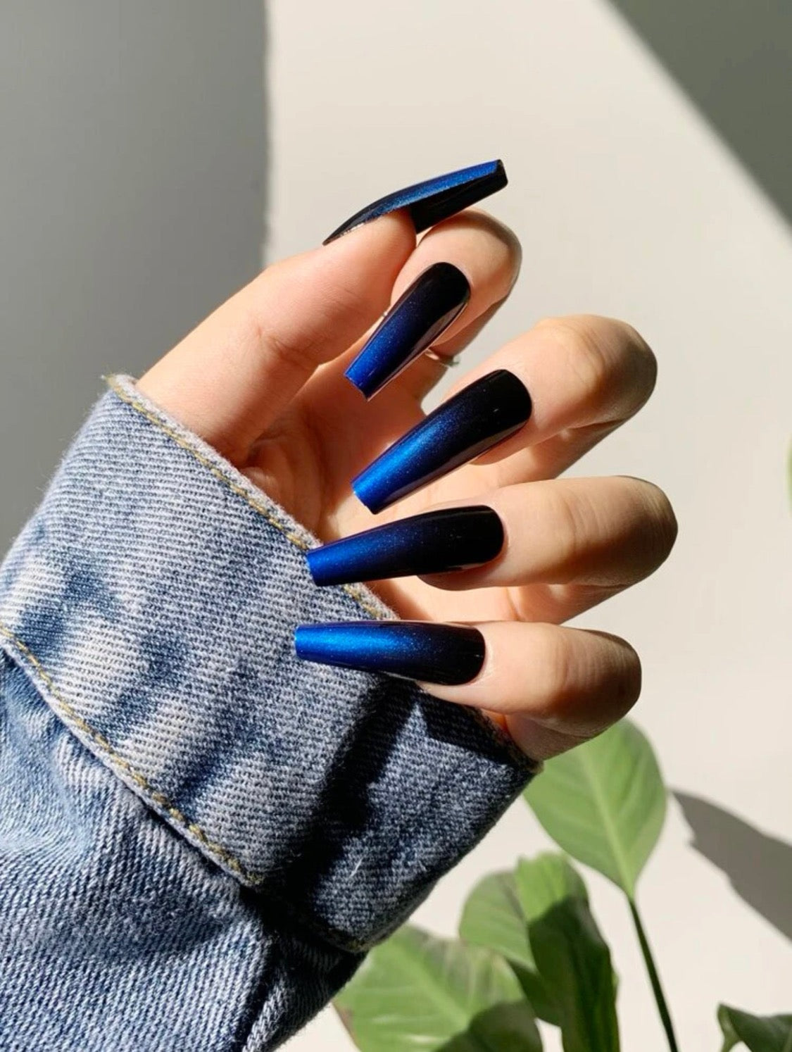 Ombré Midnight Blue Nail Set