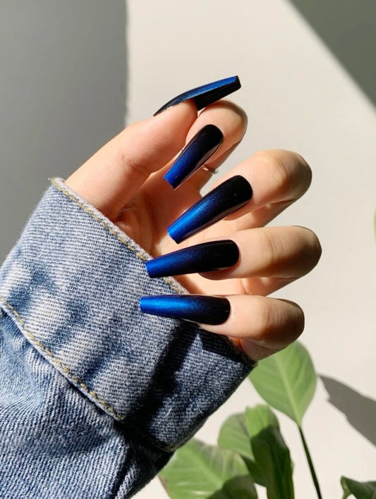 Ombré Midnight Blue Nail Set