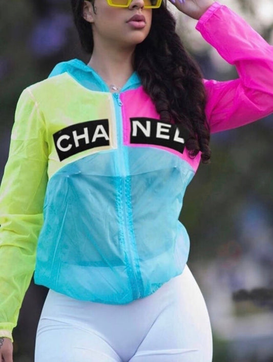 Designer Inspired Colorblock Windbreaker Jacket