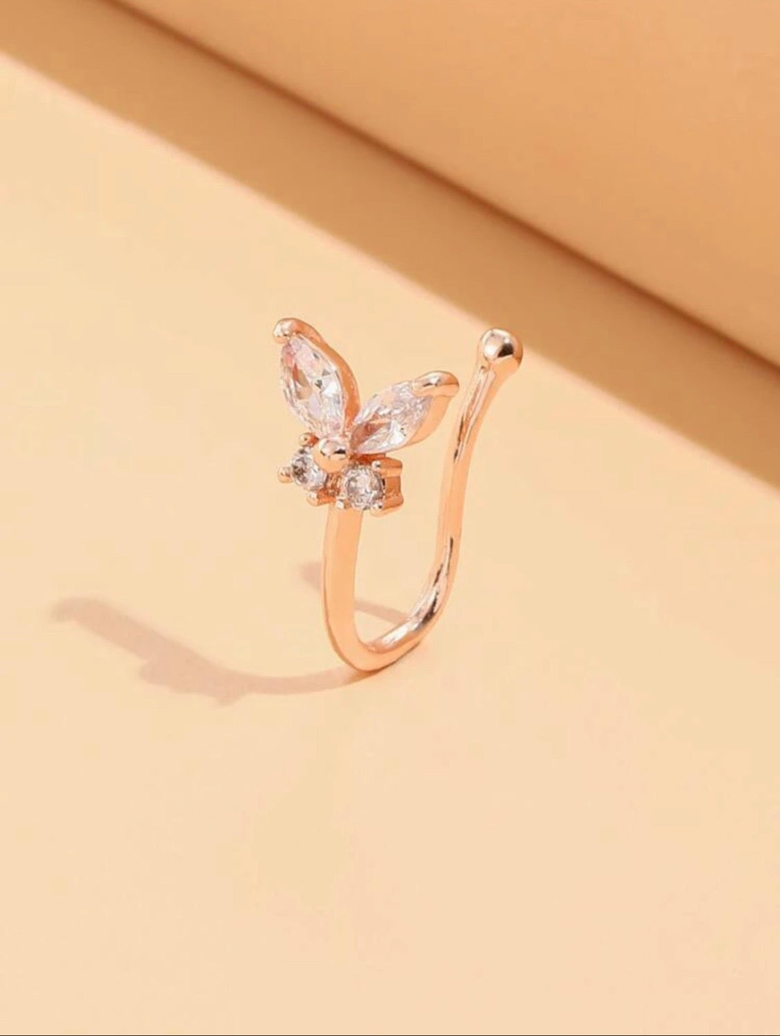 Butterfly Nose Clip Ring (Gold)