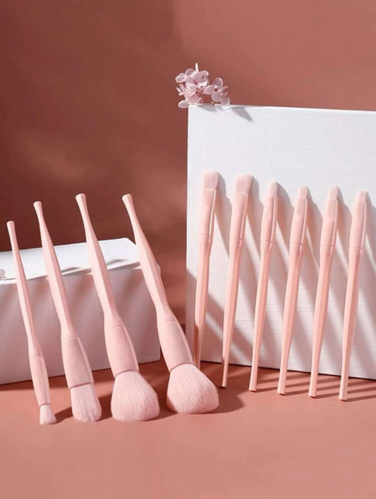 Custom Pink Makeup Brush Set