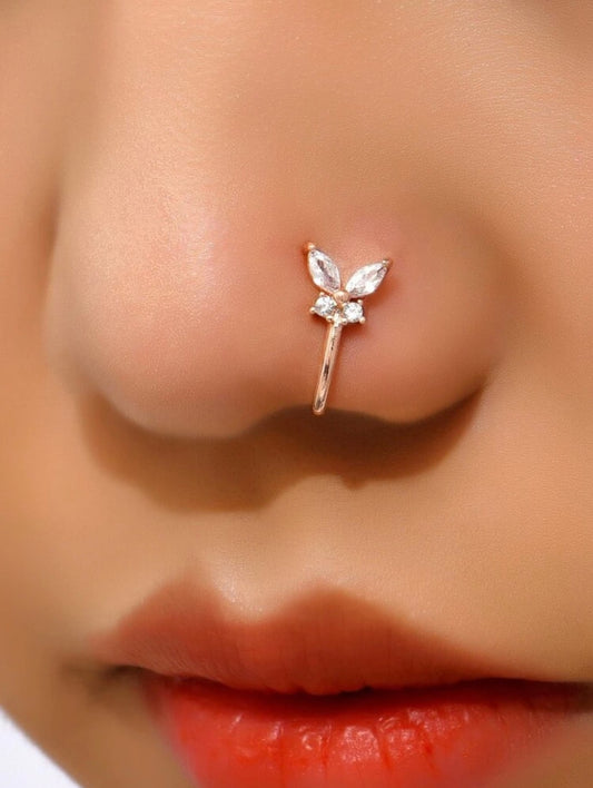 Butterfly Nose Clip Ring (Gold)