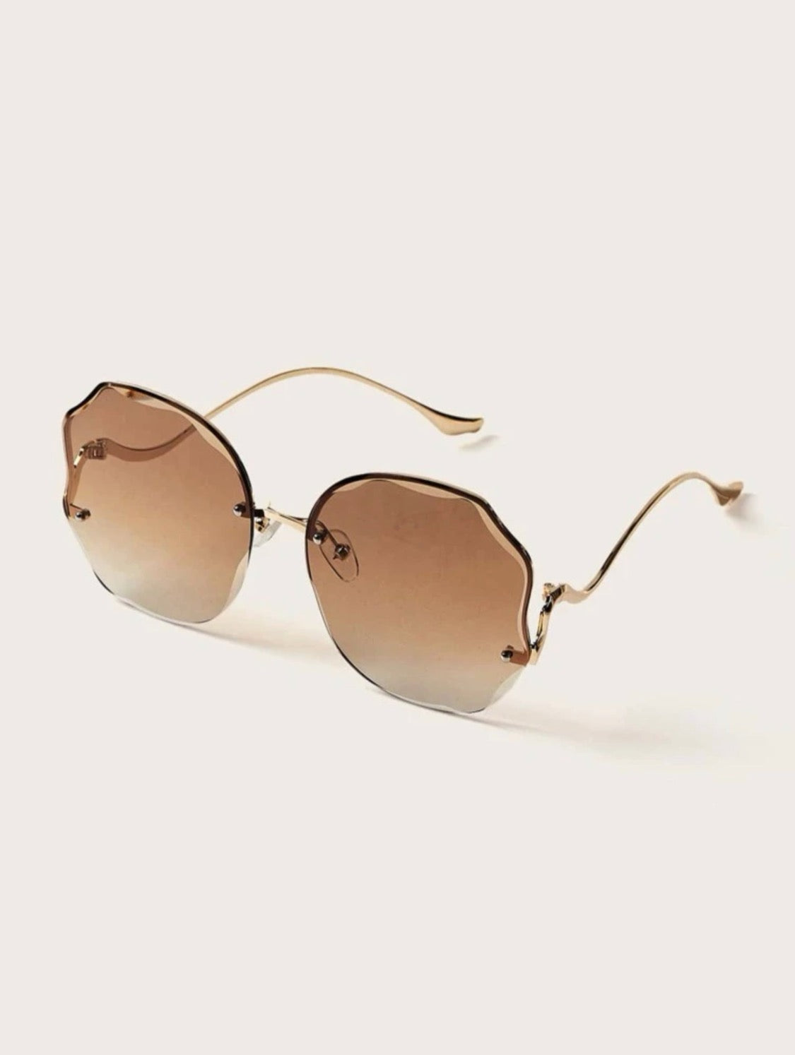 Rimless Brown Sunglasses