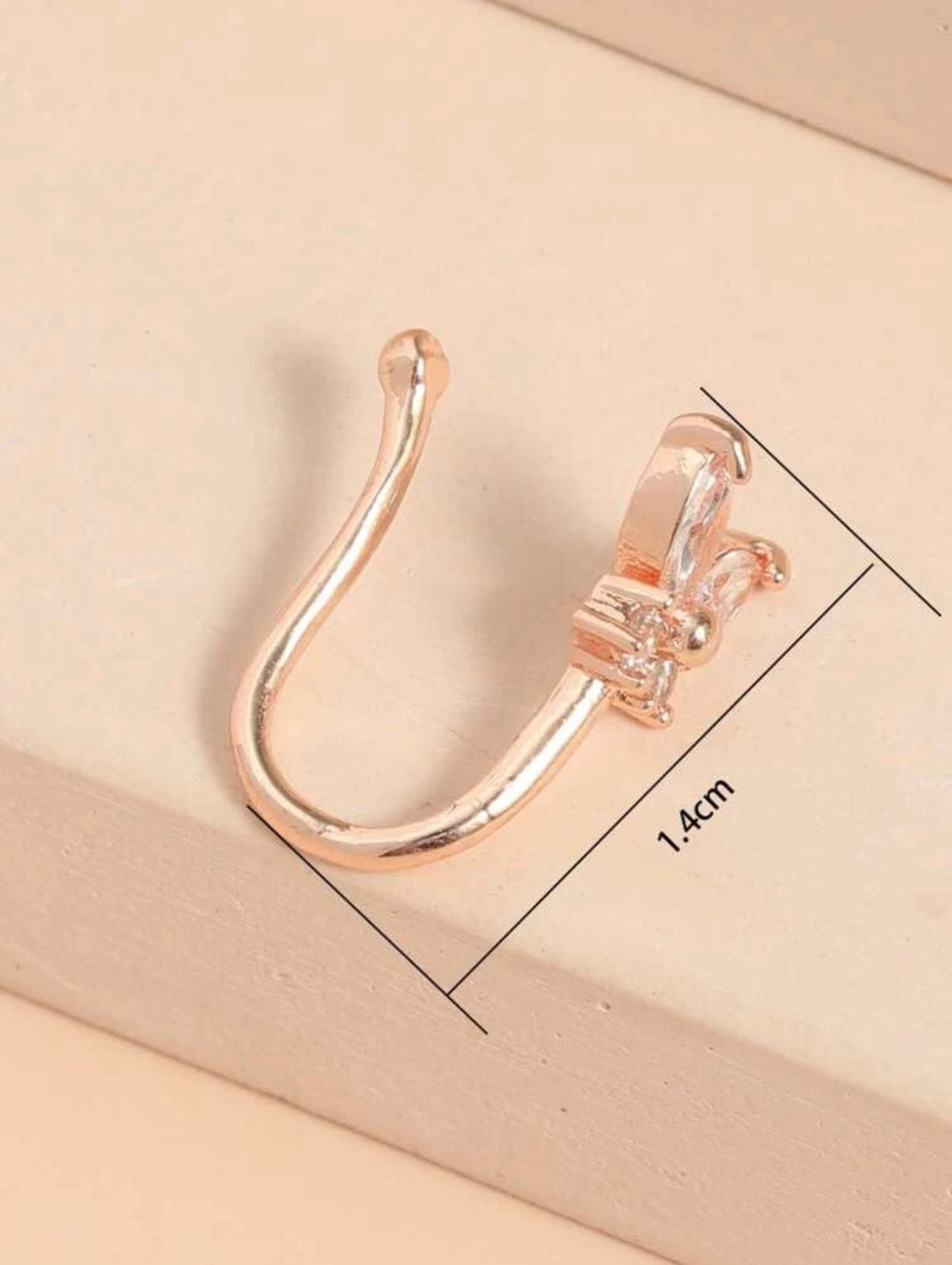 Butterfly Nose Clip Ring (Gold)